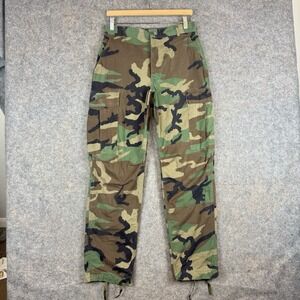 Vintage Military US Army BDU Trousers Woodland Camo Mens Small Reg Combat 90s